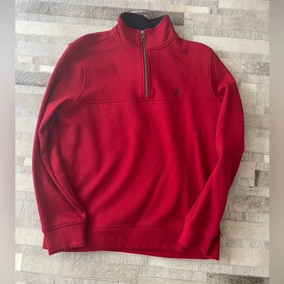 Nautica red/navy quarter zip🛶 - Picture 2 of 5